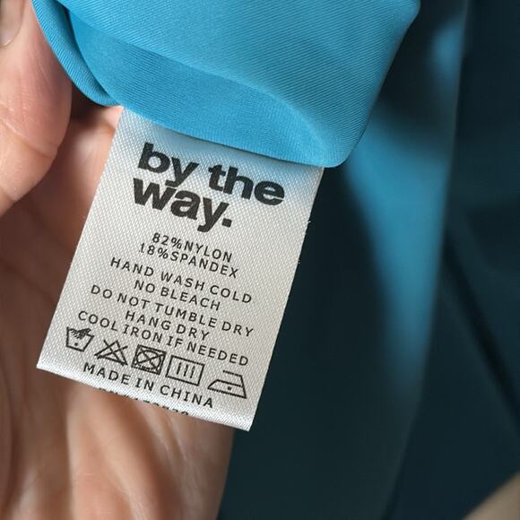 Revolve. By the way. Ingrid Deep V Mini Dress in Teal - Picture 10 of 11